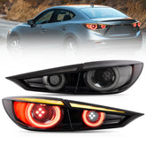 VLAND UK Full LED Tail Lights For 2014-2018 Mazda 3 Axela Sedan