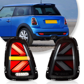 VLAND UK LED Taillights For 2007-2013 Mini Cooper(Hatch) R56 R57 R58 R59 With Amber Turn Signal with E-Mark
