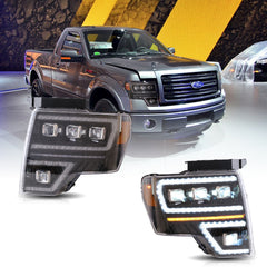 VLAND UK LED Matrix Projector Headlights Ford F150 2009-2014