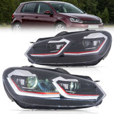 VLAND UK For Volkswagen Golf MK6(MK7.5R Style) 2009-2012 Dynamic LED Headlights W/Animation