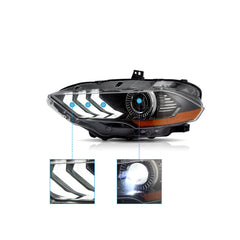 VLAND UK LED Headlights Ford Mustang 2018-2023 RGB selectable