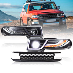 VLAND UK LED Headlights With Grille for 2006-2022 Toyota FJ Cruiser