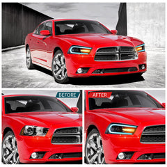 VLAND UK LED Headlights Dodge Charger 2011-2014 RGB Style