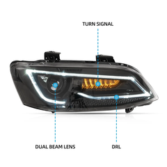 VLAND UK 06-13 Holden Commodore VE 4th Gen Dual Projector HeadLights Black