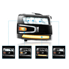 VLAND UK LED Headlights 2007-2013 Chevrolet Silverado 1500 2500HD 3500HD