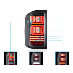 VLAND UK LED Tail lights For 2014-2018 Chevrolet Silverado 1500 2500HD 3500HD