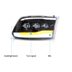 VLAND UK LED Headlights 2009-2018 Dodge RAM 1500 2500 3500 with E-Mark