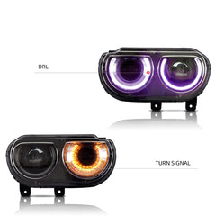 VLAND UK LED Headlights RGB Style Dodge Challenger 2008-2014