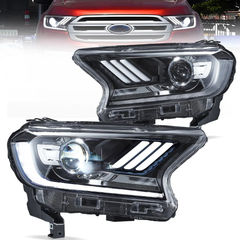 VLAND UK Mustang-Style Headlights For 2016-2022 Ford Ranger PX2 PX3