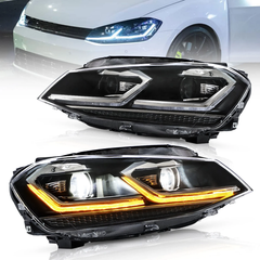 VLAND UK 15-17 Volkswagen Golf 7th Gen (Mk7,Typ 5G) Vland Projector Headlights Black with E-Mark