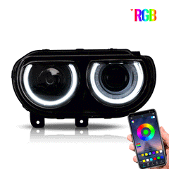 VLAND UK LED Headlights RGB Style Dodge Challenger 2008-2014