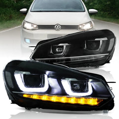 VLAND UK LED Headlights 2009-2014 Volkswagen Golf 6 MK6 with E-Mark