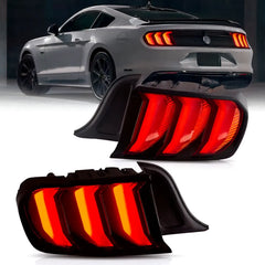 Vland UK 2015-2023 Ford Mustang S550 LED Tail Lights w/5 modes Turn Signal with E-Mark