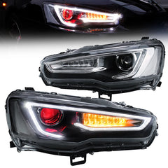 VLAND UK LED Headlights Audi Style For 2008-2017 Mitsubishi Lancer & EVO X
