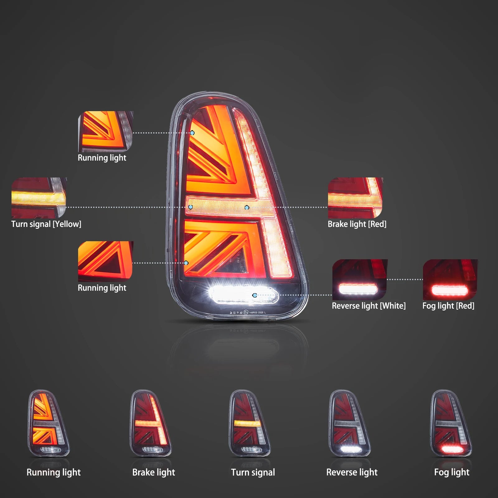 VLAND UK 01-06 Mini R Series R50 R52 R53 LED Tail Lights