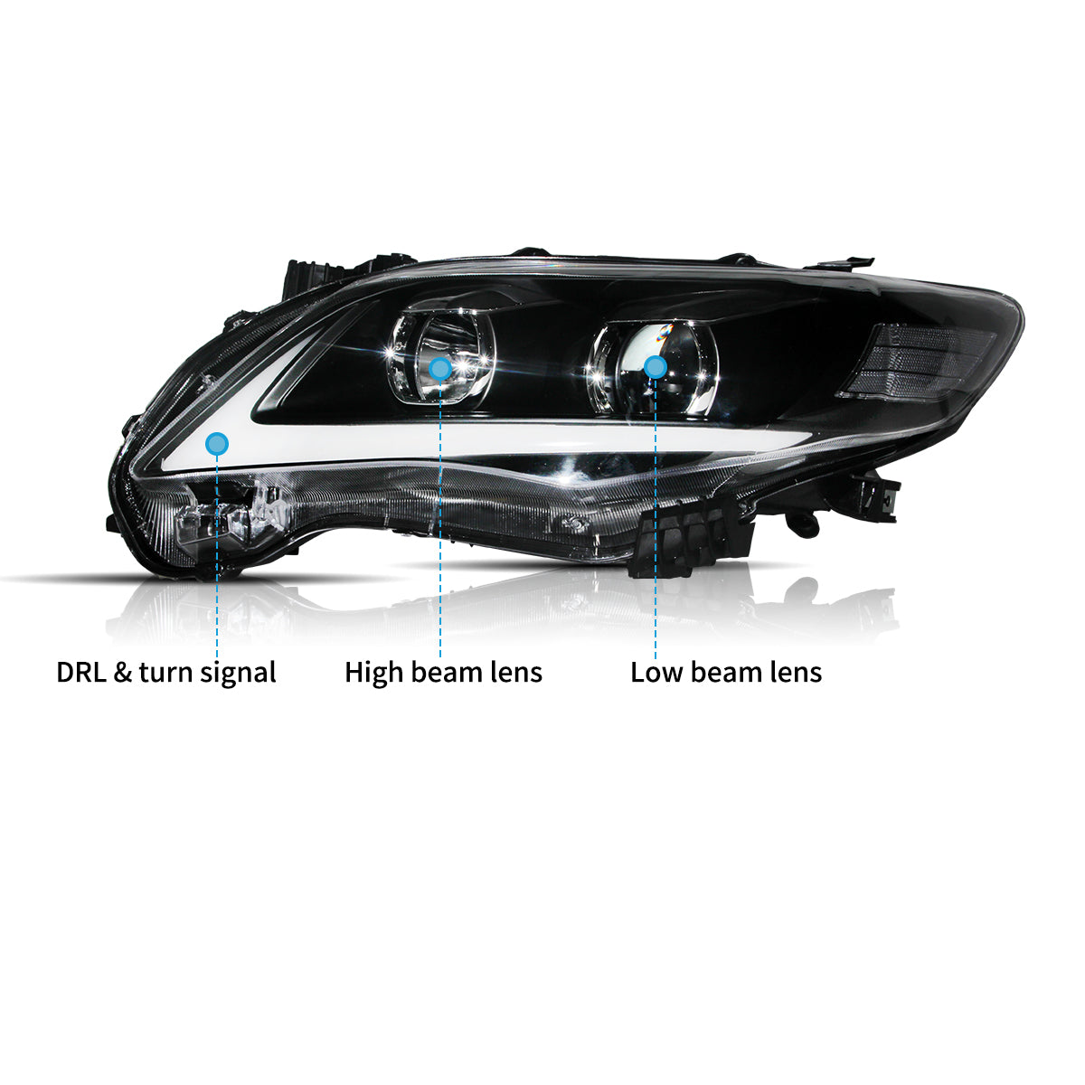 VLAND UK LED  Headlights 2011-2013 Toyota Corolla(E140/E150)