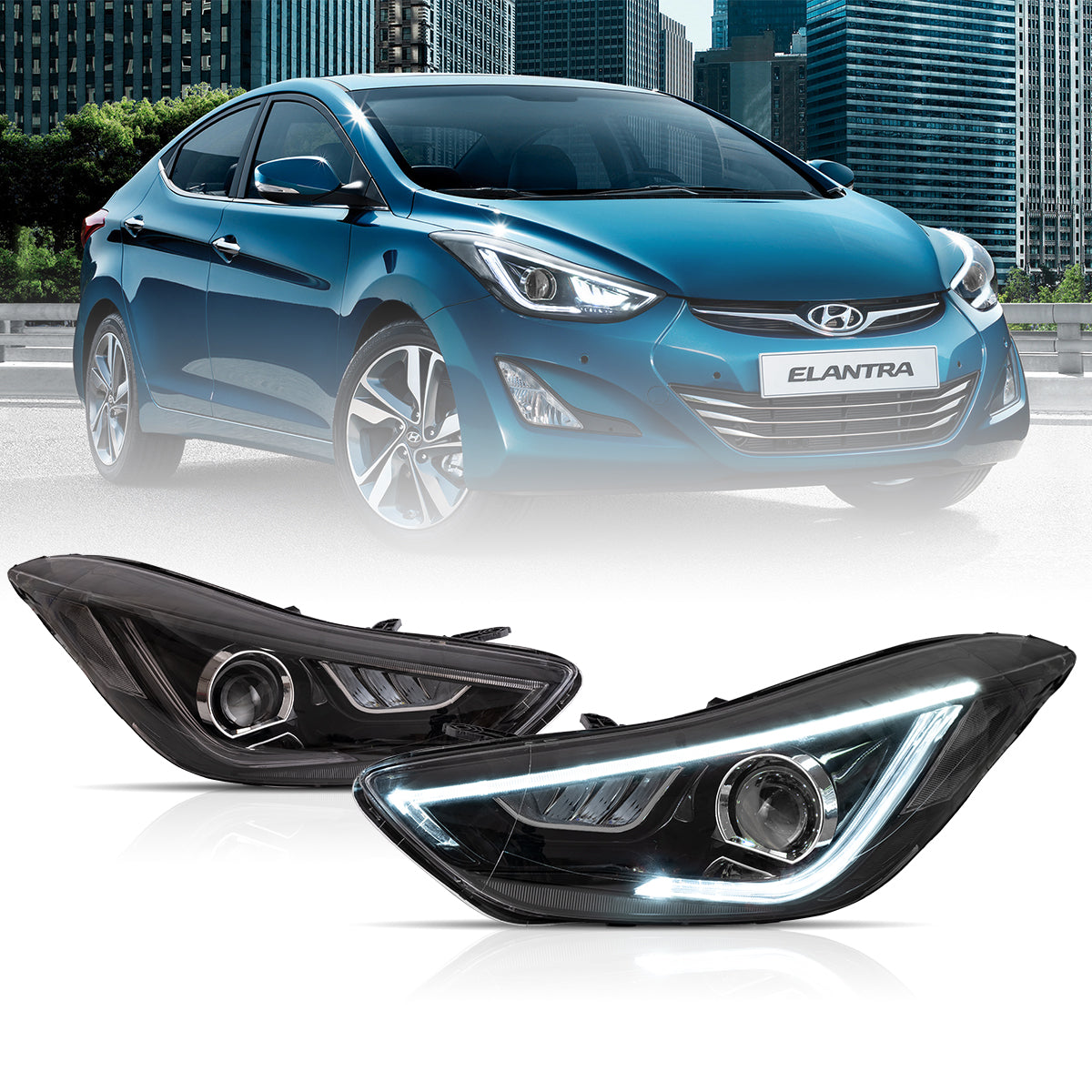 VLAND UK LED Headlights for Hyundai Elantra Sedan/Coupe 2011-2015