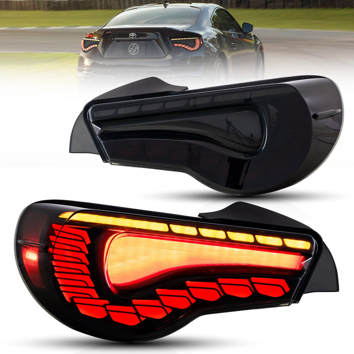 VLAND UK LED Tail Lights 2012-2020 Toyota 86 & Subaru BRZ & Scion FRS [Dragon Style]