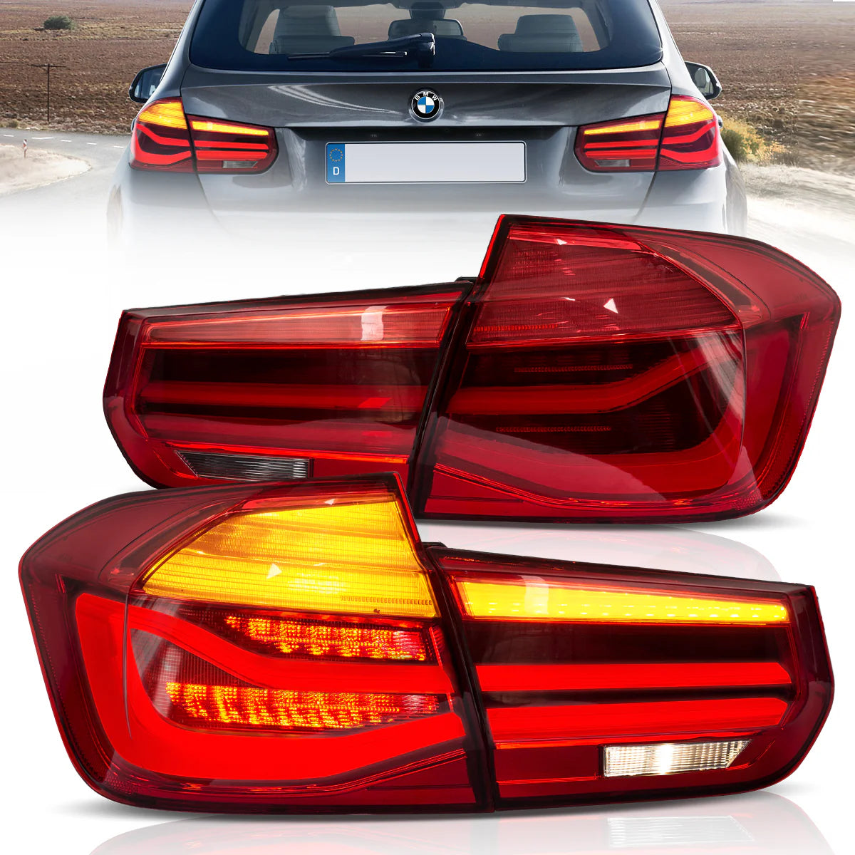 VLAND UK LED Tail Lights For 2012-2019 BMW 3 Series F30