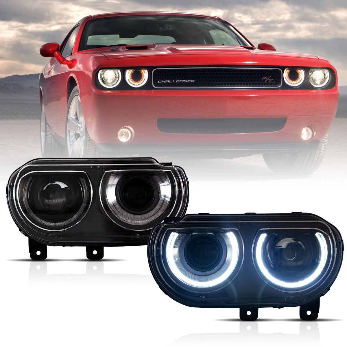 VLAND UK LED Headlights Dodge Challenger 2008-2014