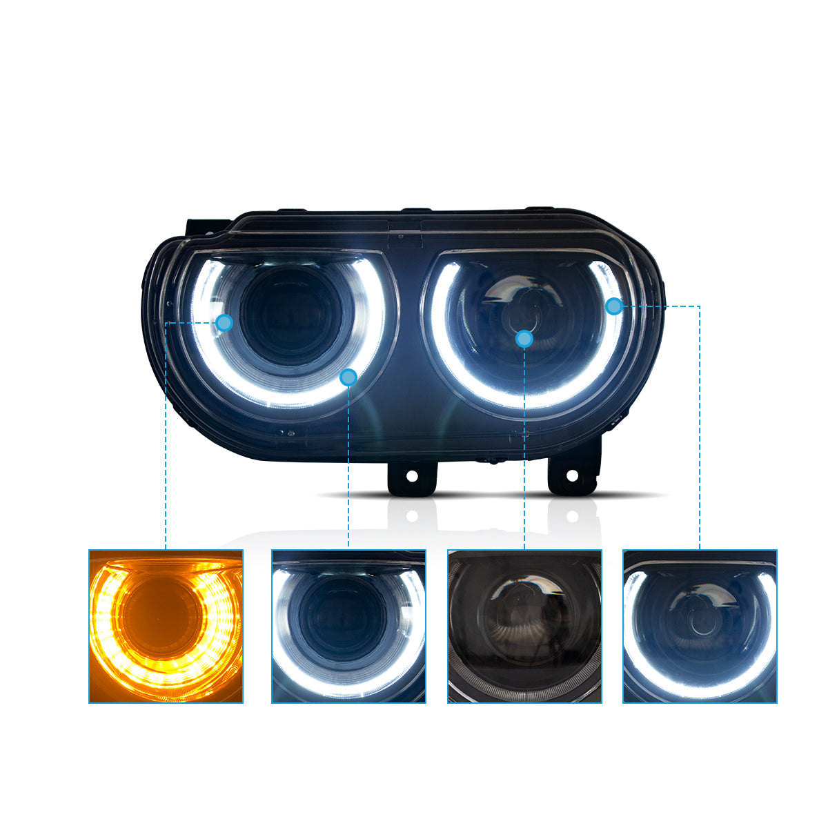 VLAND UK LED Headlights Dodge Challenger 2008-2014