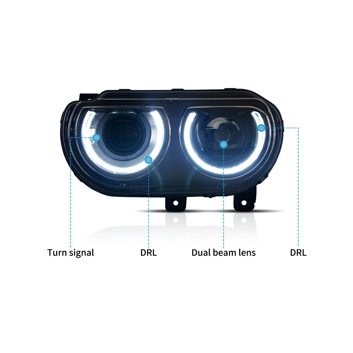 VLAND UK LED Headlights Dodge Challenger 2008-2014