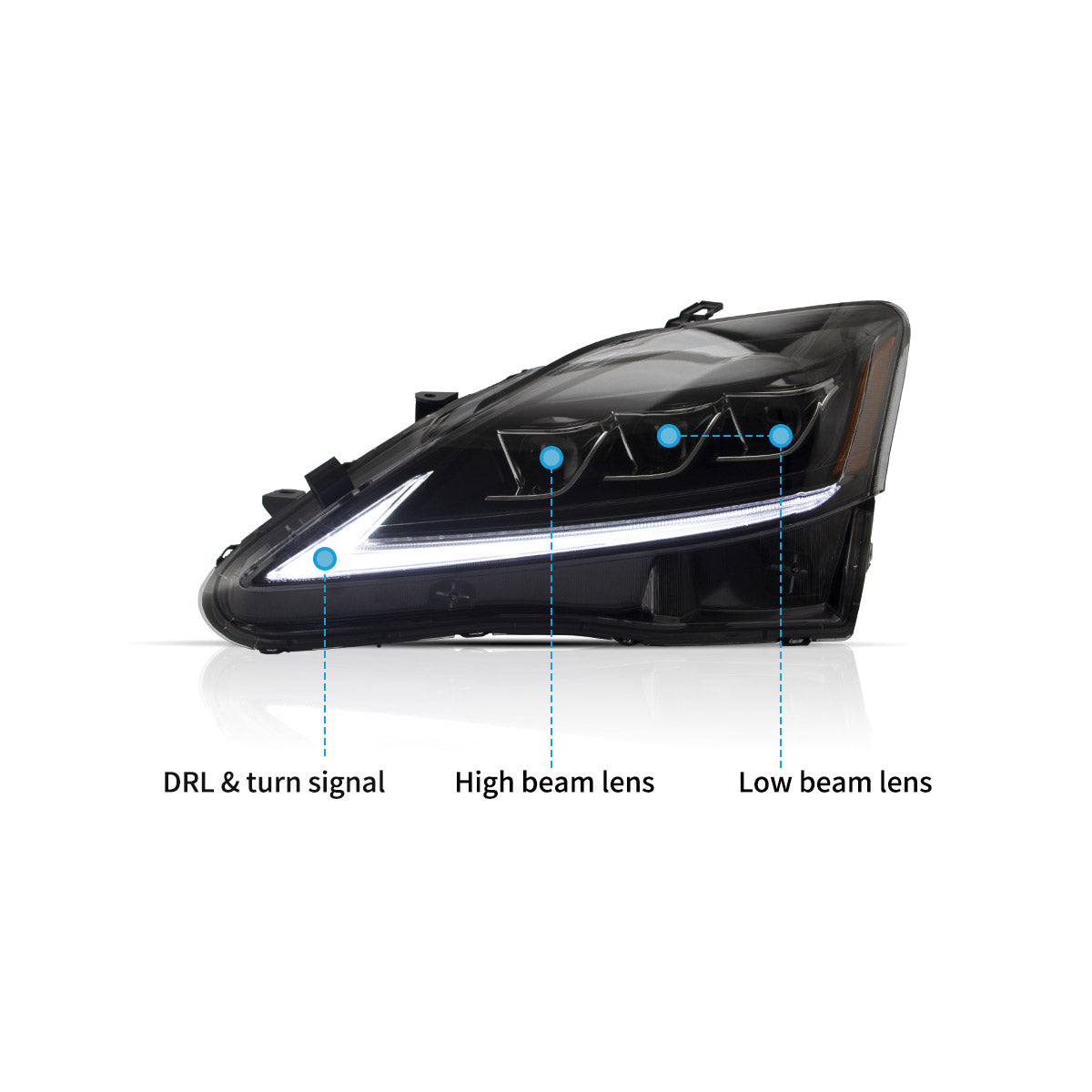 VLAND UK LED Headlighs & Tail Lights Suits 2006-2013 Lexus IS350 250 ISF