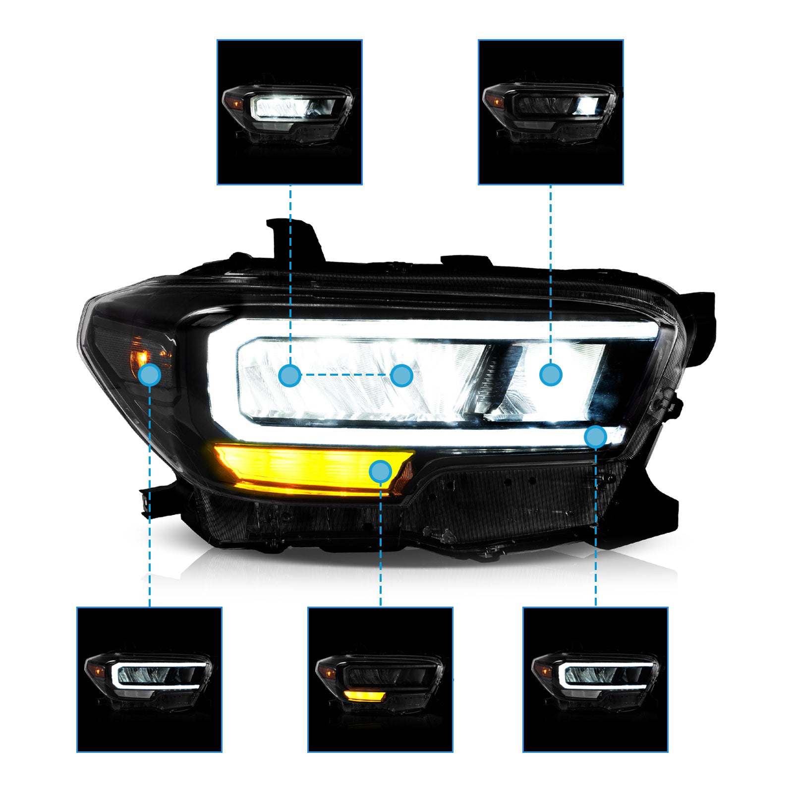 VLAND UK LED Headlights For 2016-2023 Toyota Tacoma