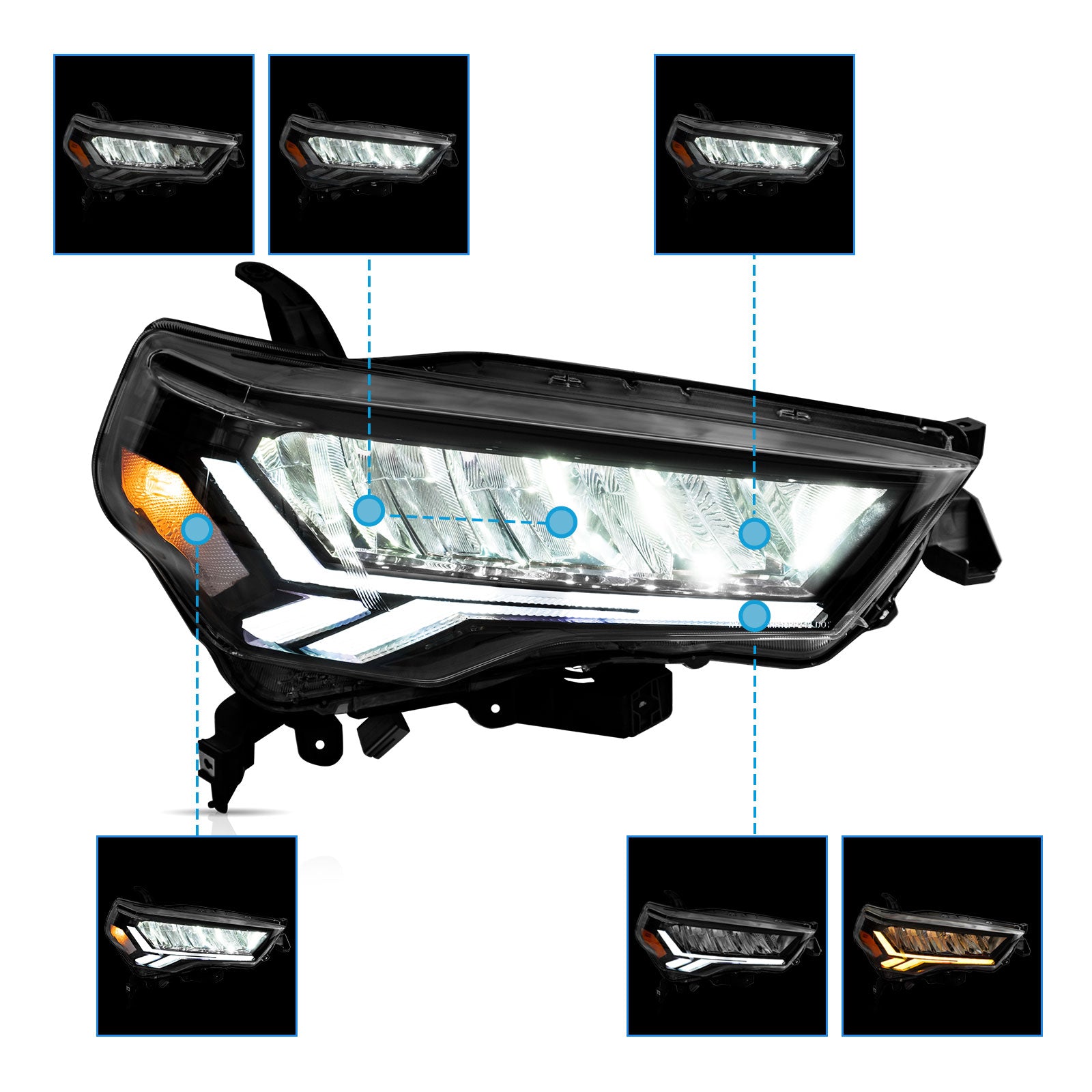 VLAND UK LED Headlights For Toyota 4Runner 2014-2024
