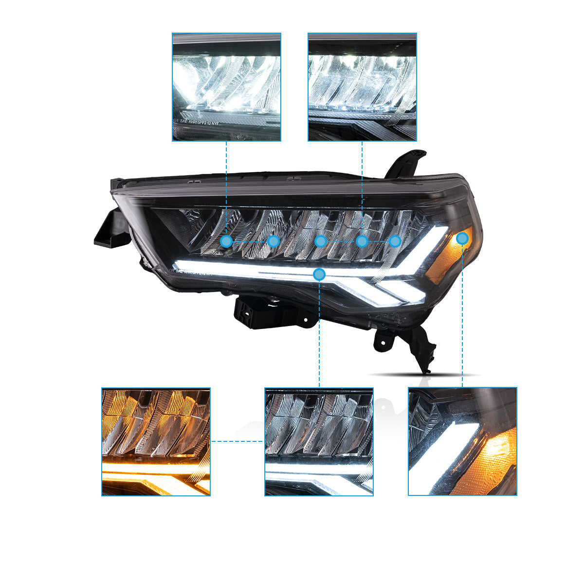 VLAND UK LED Headlights For Toyota 4Runner 2014-2024