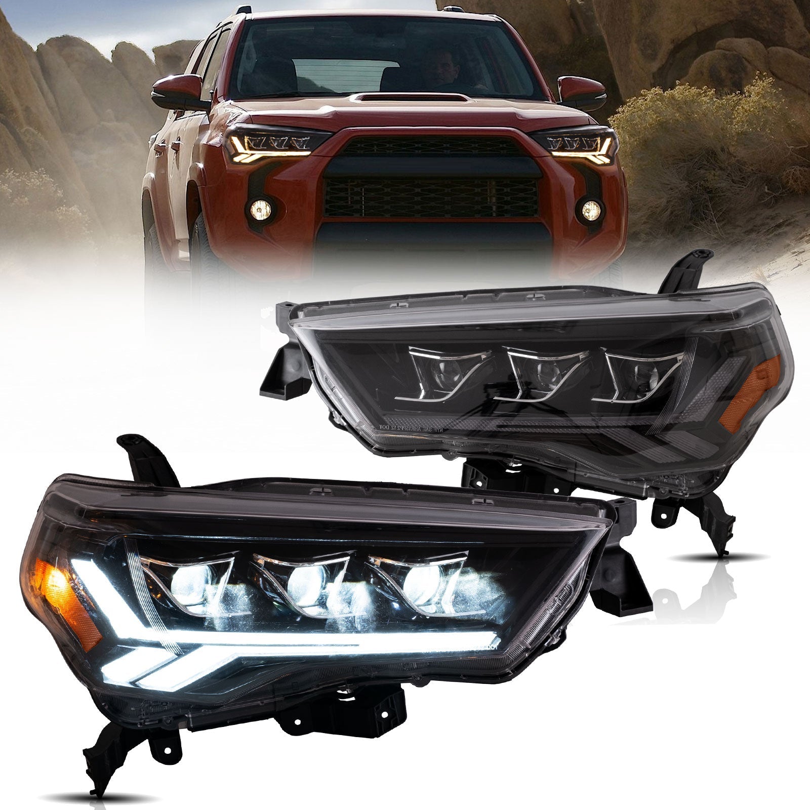 VLAND UK LED Projector Headlights for 2014-2024 Toyota 4Runner