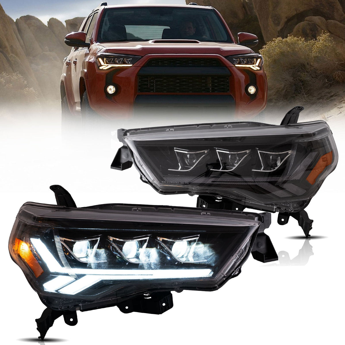 VLAND UK LED Projector Headlights for 2014-2024 Toyota 4Runner
