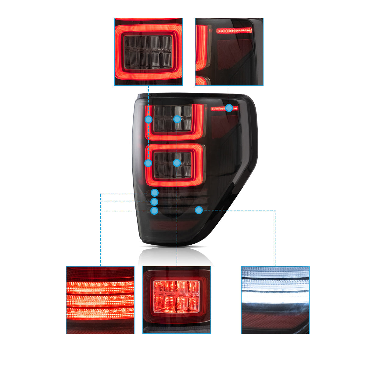 VLAND UK LED Tail Lights Ford F150 2009-2014 12th Gen