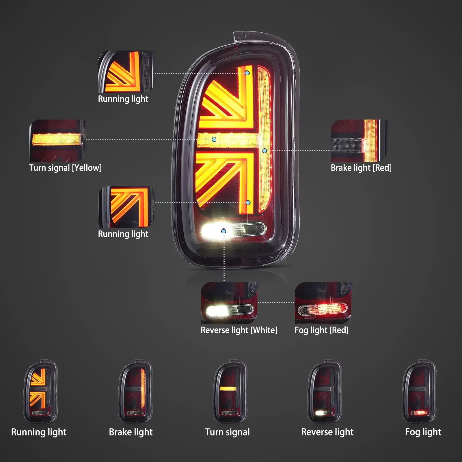 Vland UK 07-14 BMW Mini Cooper Clubman R55  Tail Lights FULL LED