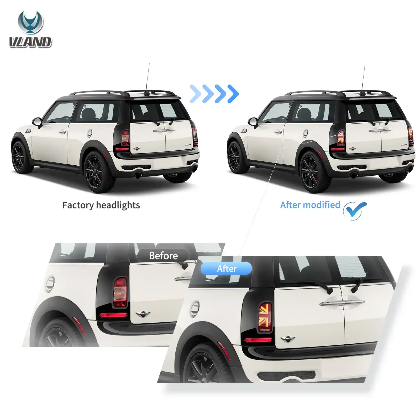 Vland UK 07-14 BMW Mini Cooper Clubman R55  Tail Lights FULL LED
