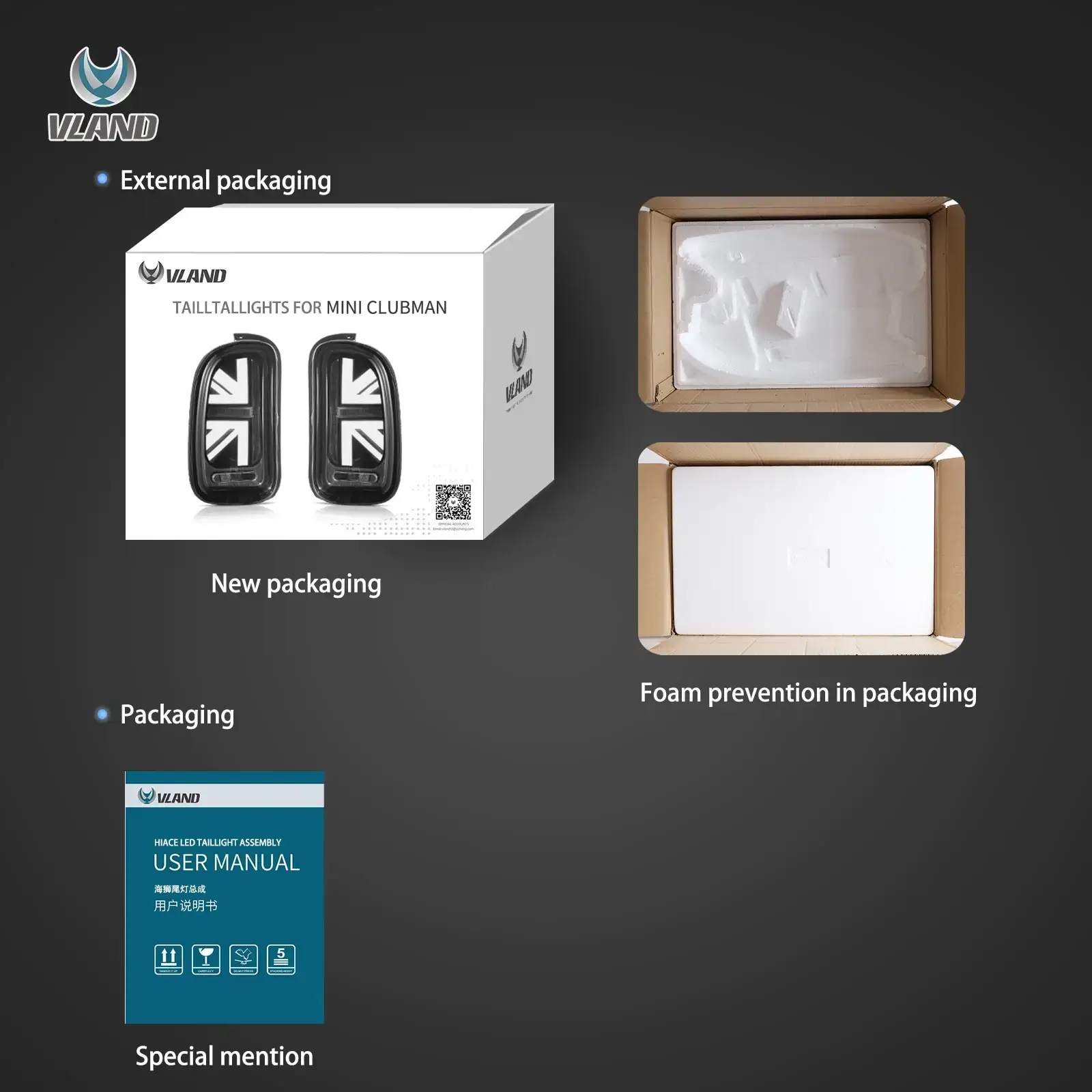 Vland UK 07-14 BMW Mini Cooper Clubman R55  Tail Lights FULL LED