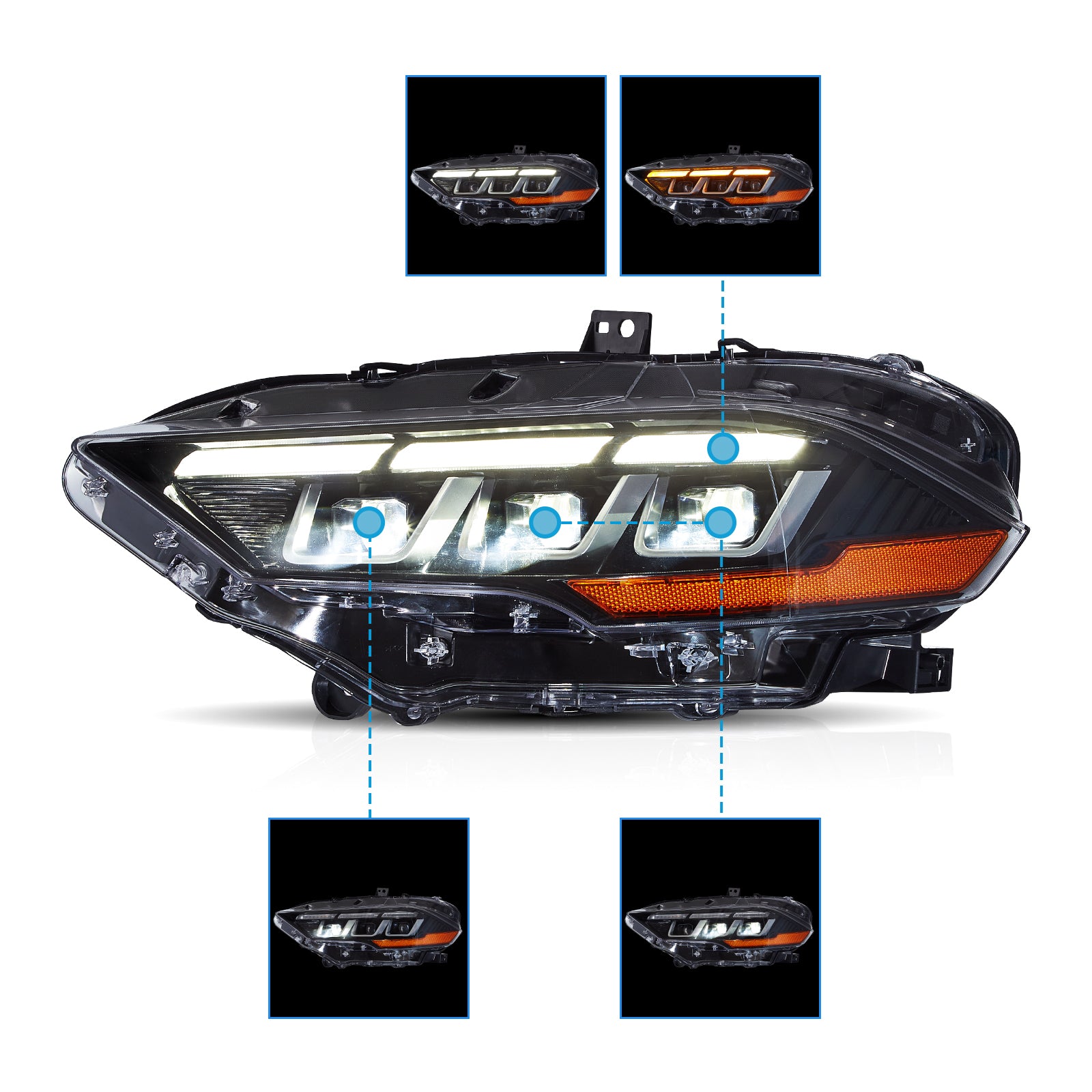 VLAND UK Ford Mustang 2018-2023 LED Headlights