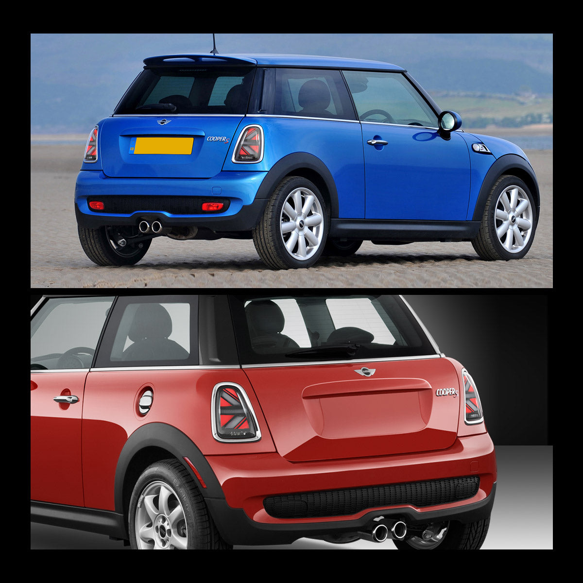 VLAND UK LED Taillights For 2007-2013 Mini Cooper(Hatch) R56 R57 R58 R59 With Amber Sequential Turn Signal with E-Mark