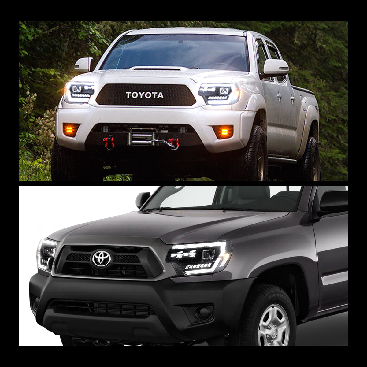 VLAND UK LED Headlights For 2012-2015 Toyota Tacoma with Start-up Animation