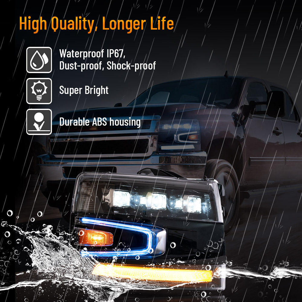 VLAND UK 2007-2013 Chevrolet Silverado 1500 2500HD 3500HD LED Headlights