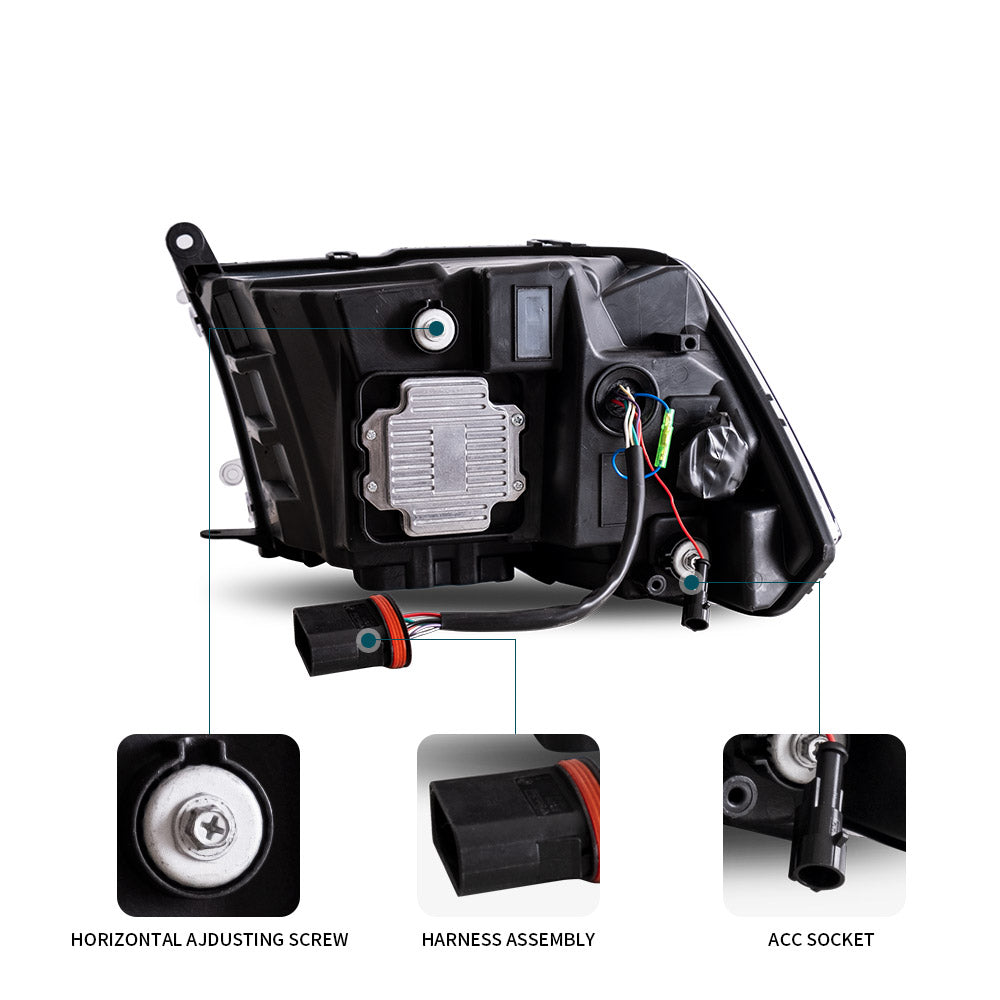 VLAND UK LED Headlights 2009-2018 Dodge RAM 1500 2500 3500 with E-Mark