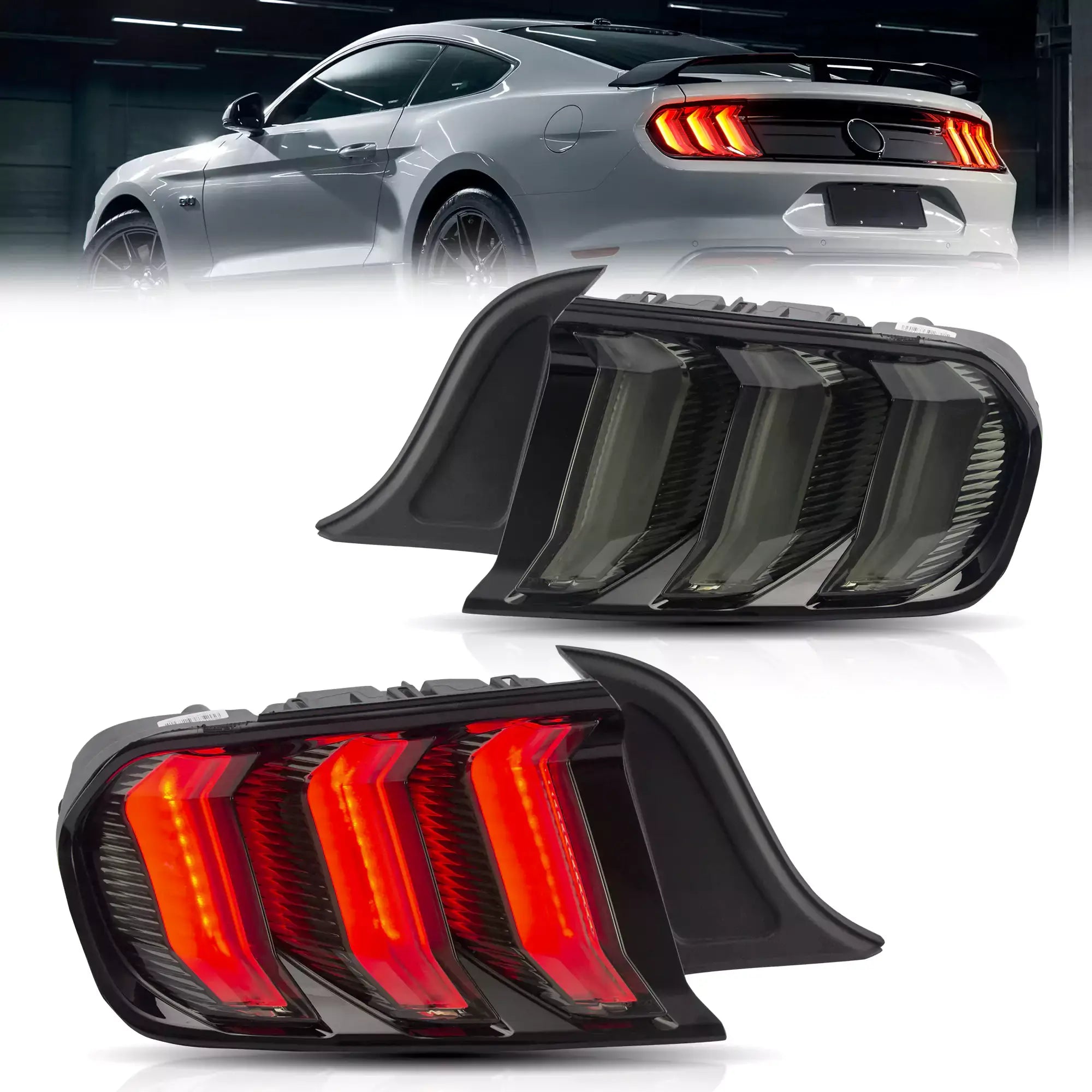 Vland UK 2015-2023 Ford Mustang S550 LED Tail Lights w/5 modes Turn Signal