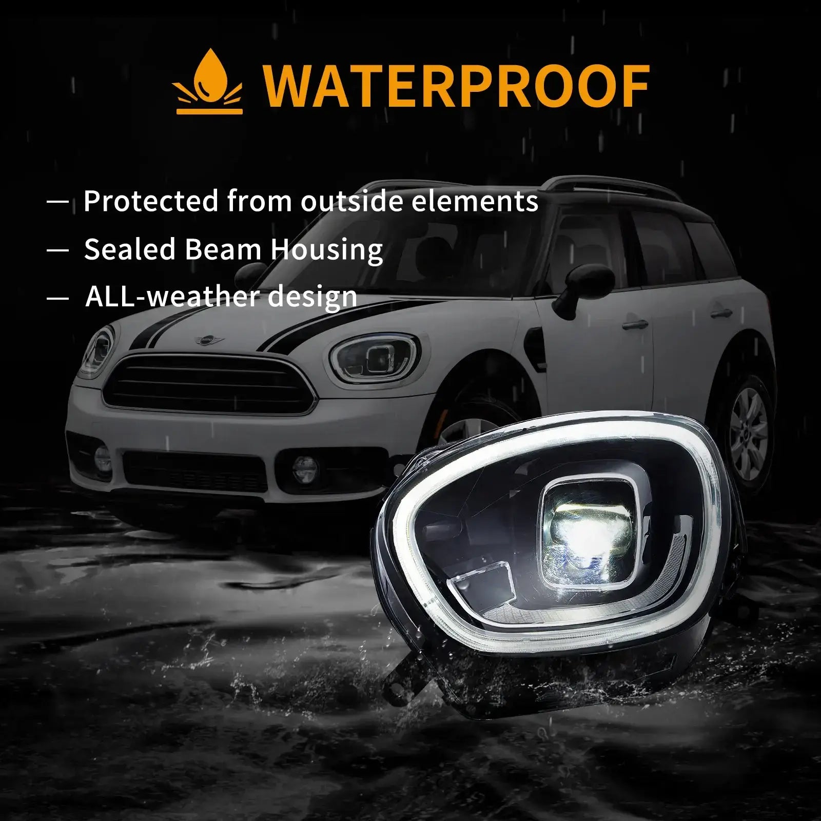 VLAND UK 17-20 Mini Countryman F60  Full LED Dual Beam Projector Headlights