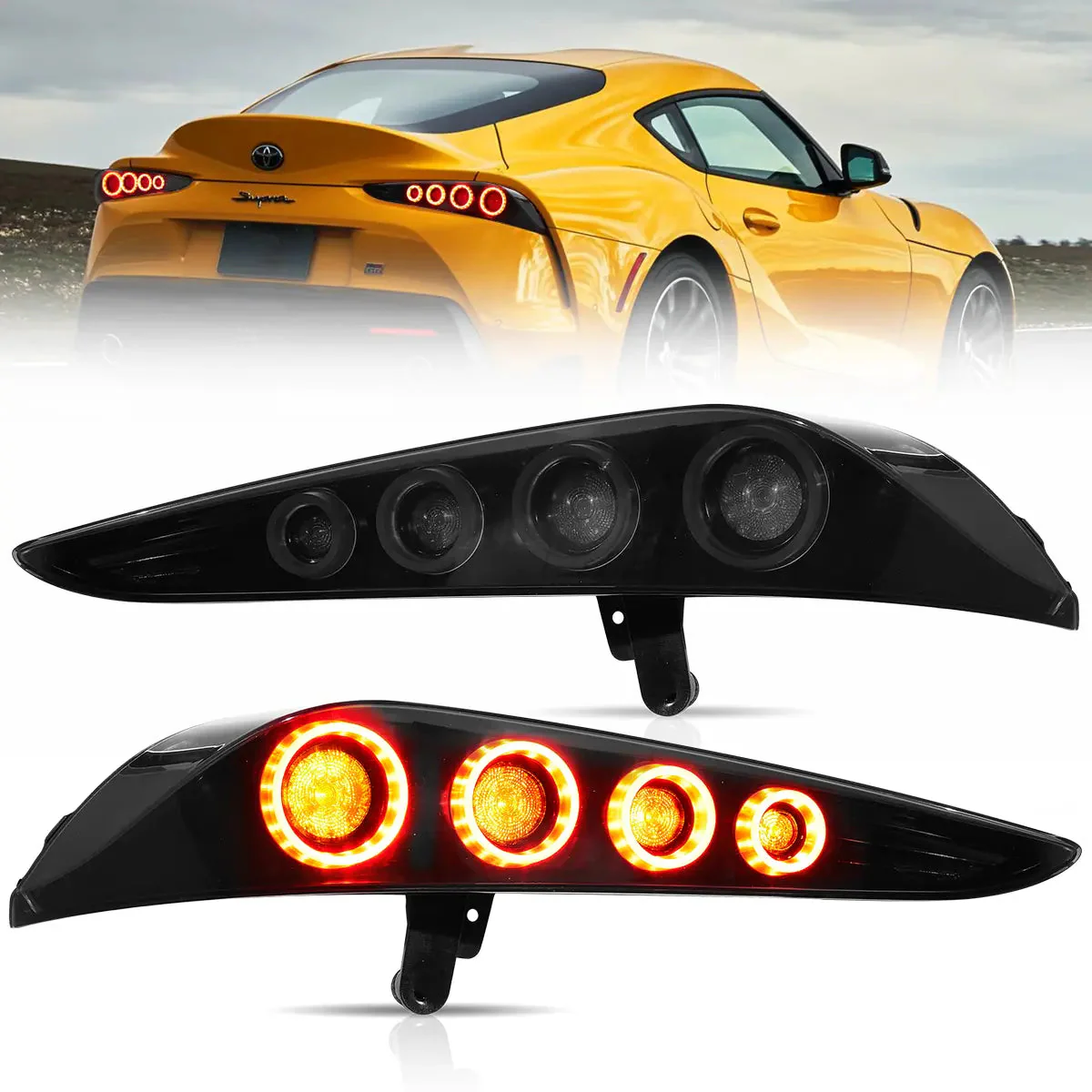 VLAND UK 19-24 Toyota GR Supra A90/A91 Vland LED Tail Lights w/Dynamic Animation