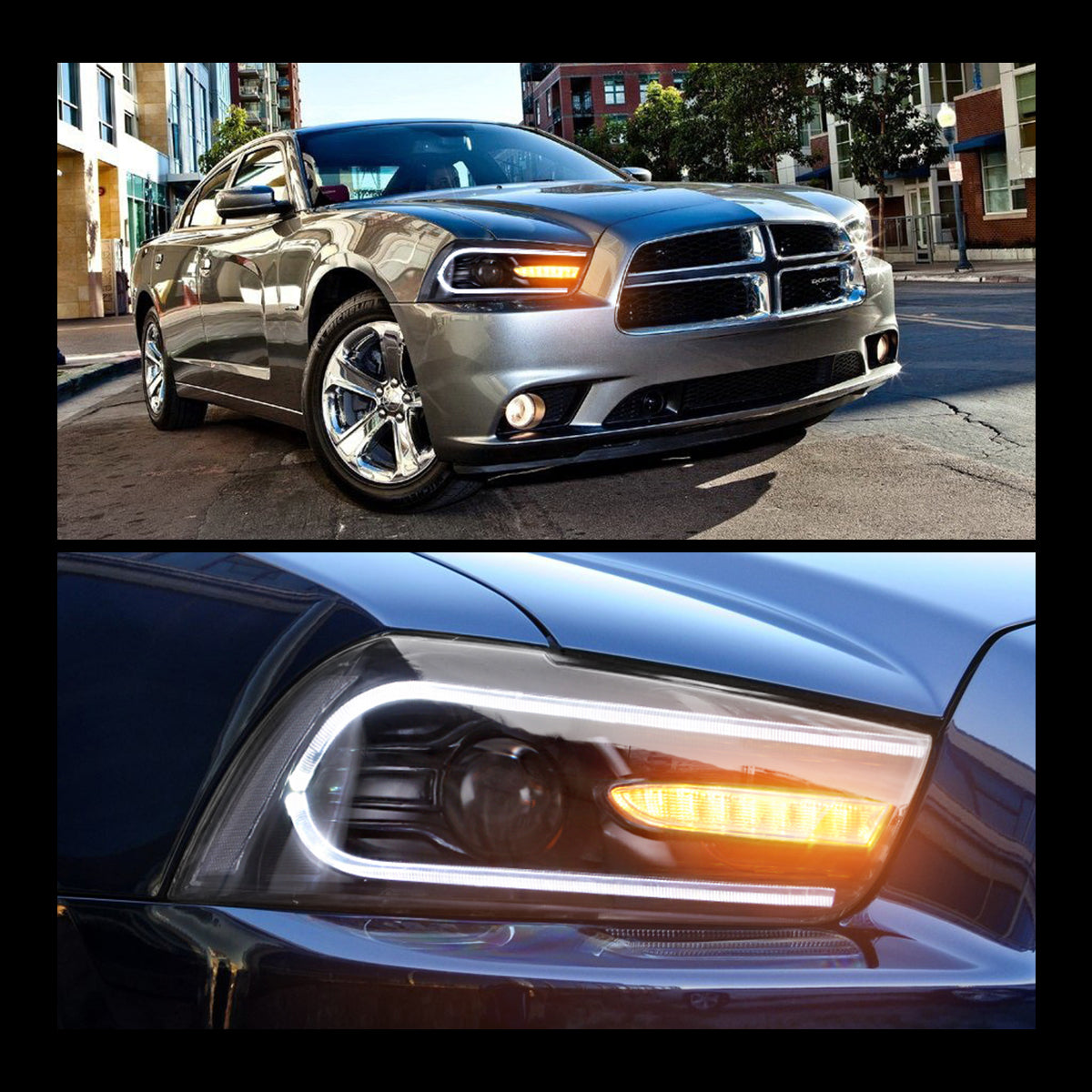 VLAND UK LED Headlights For Dodge Charger 2011-2014