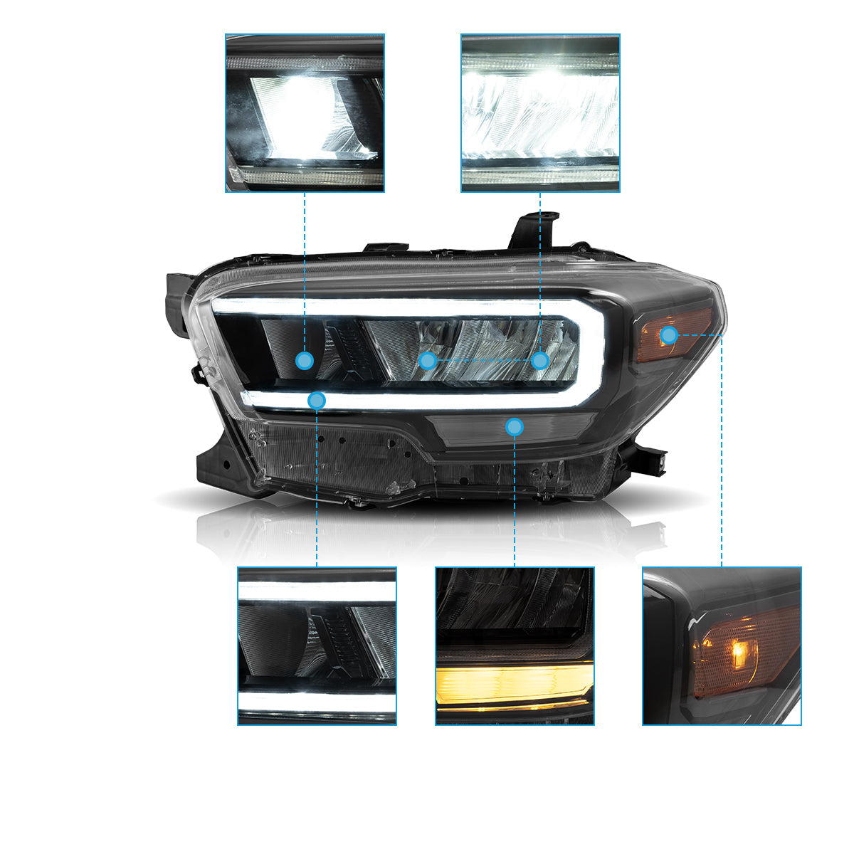 VLAND UK LED Headlights For 2016-2023 Toyota Tacoma