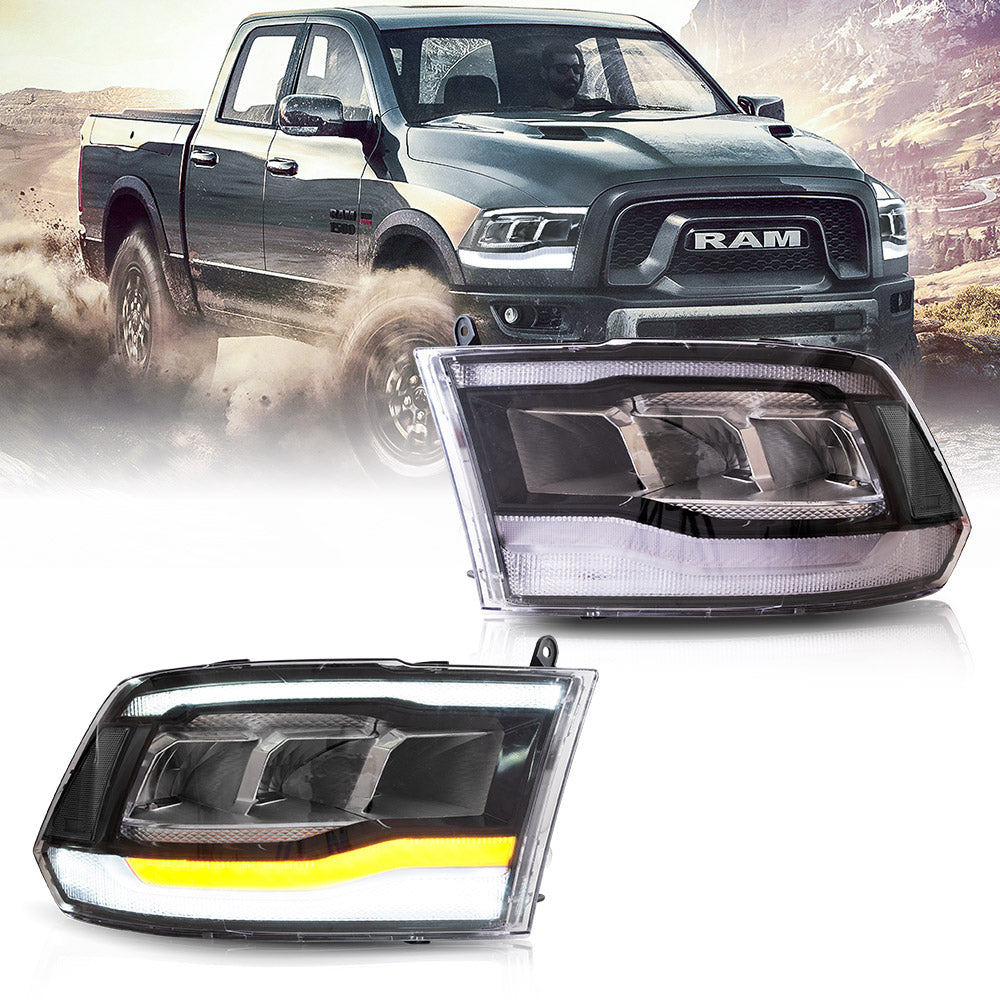 VLAND UK LED Headlights 2009-2018 Dodge RAM 1500 2500 3500 with E-Mark