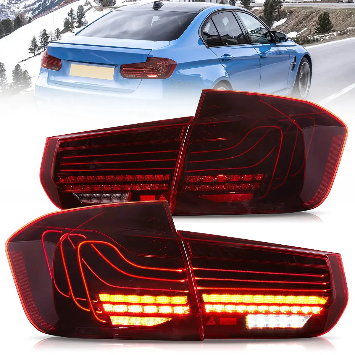 VLAND UK LED Taillights For 2012-2019 BMW 3 Series F30 F35 M3 F80 Laser Style