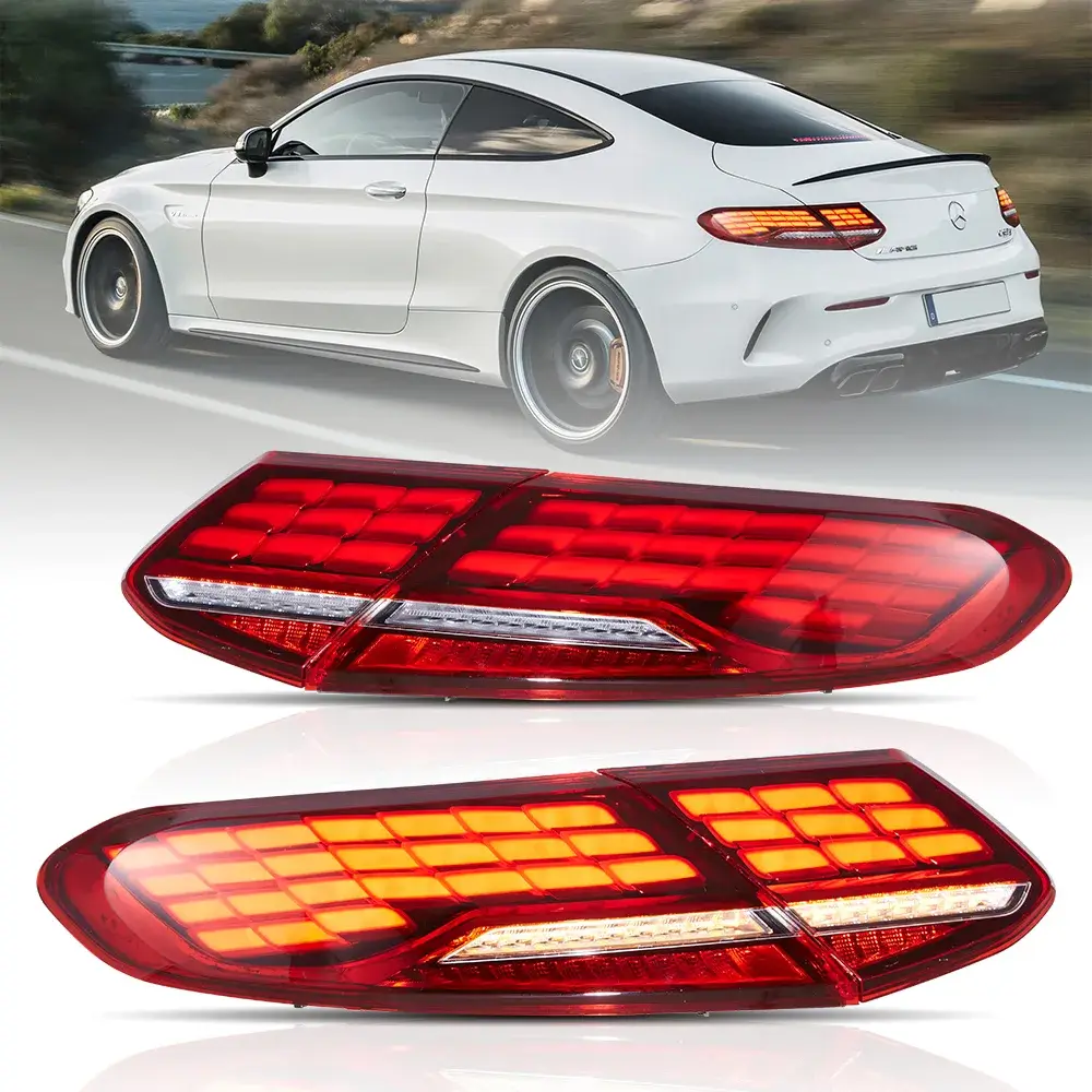 VLAND UK 16-23 Mercedes C-Class A205 C205 Full LED Tail Lights With Animation Sequential