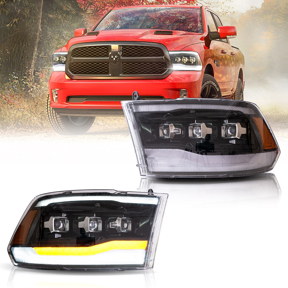 VLAND UK LED Headlights 2009-2018 Dodge RAM 1500 2500 3500 with E-Mark